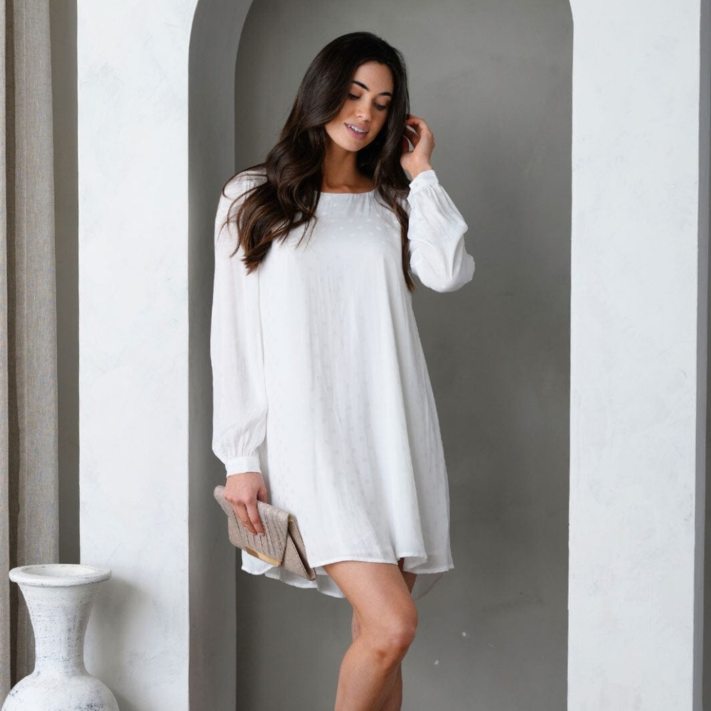 ORDER NOW FOR EASTER!Women's Long Sleeve Detailed Tunic Mini Dress